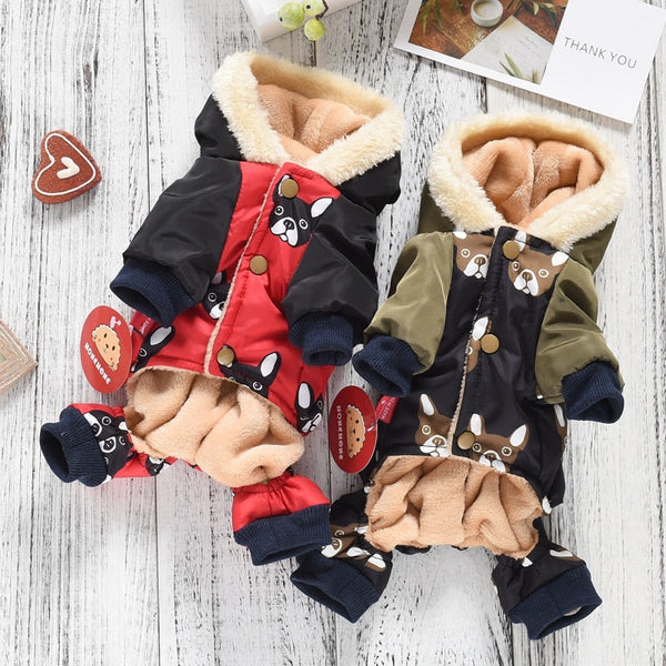 French Bulldog Costumes Warm Winter Snow Down Jacket, Coat For Dogs