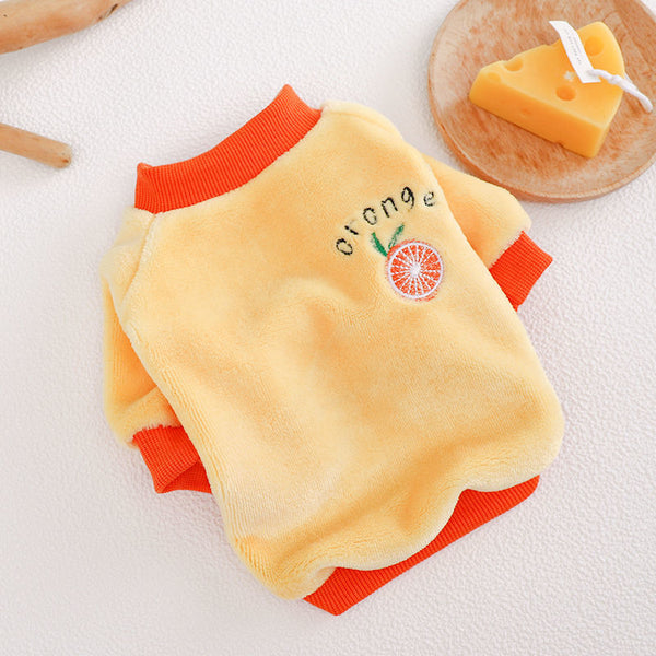 Warm Fleece Pet Clothes Cute Fruit & Vegetables Design Printed Shirts