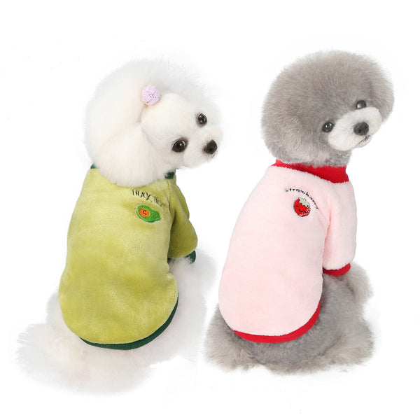 Warm Fleece Pet Clothes Cute Fruit & Vegetables Design Printed Shirts