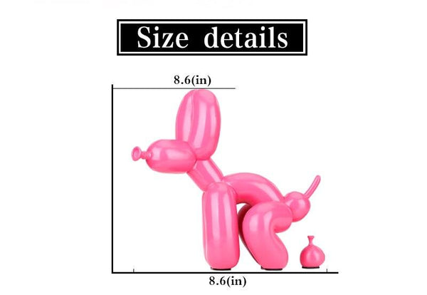 Funny Pooping Balloon Poodle Figurine - Dimensions
