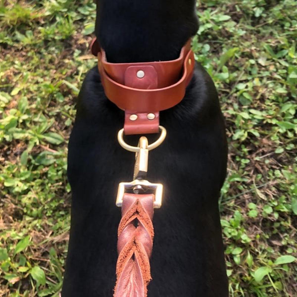 Strong Leather Dog Leash Durable Handmade Braided Lead 0.5-1.5m Length
