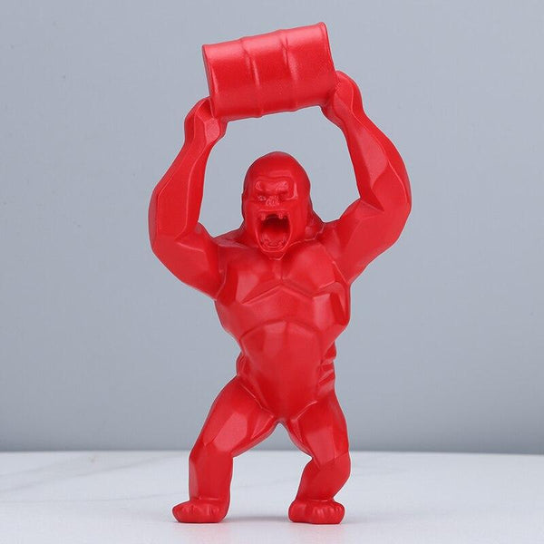 Barrel Gorilla Figurine - Red Color