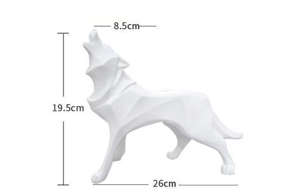 Howling Wolf Decor Statue - Dimensions