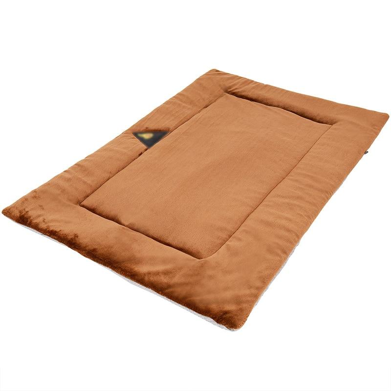 Soft Fleece Self Heating Insulated Pet Bed Mat - Coffee Color