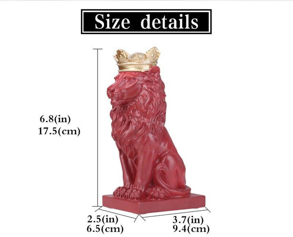 King Lion Resin Statue - Dimensions