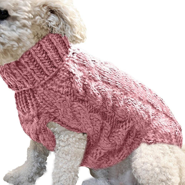 Knitted Pullover Sweatshirt for Dogs - Rose Color