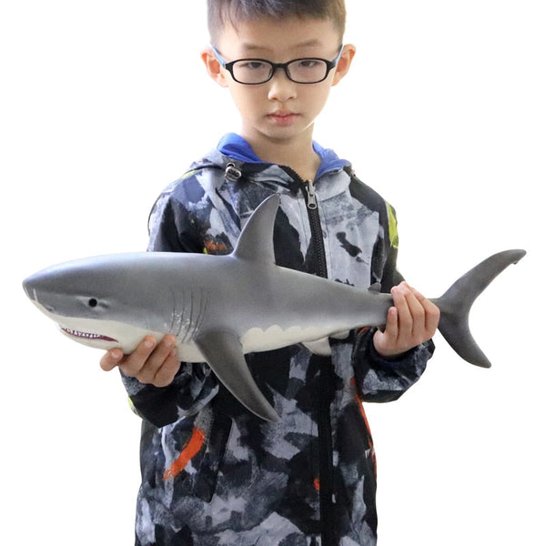 Large Size Soft Great White Shark Action Figure Lifelike Model Sea Life Educational Toys