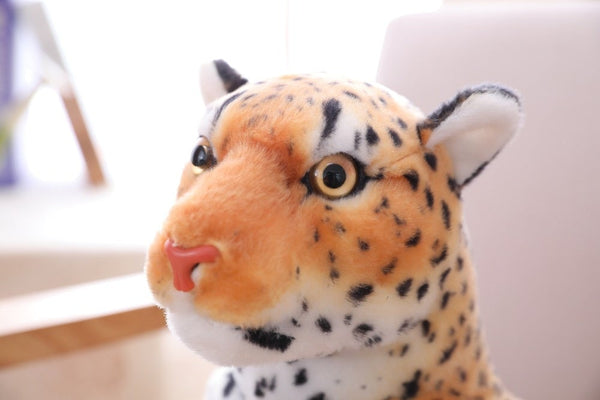 Lifelike Leopard Plush Toy Soft Stuffed Big Cat Doll 30-120cm