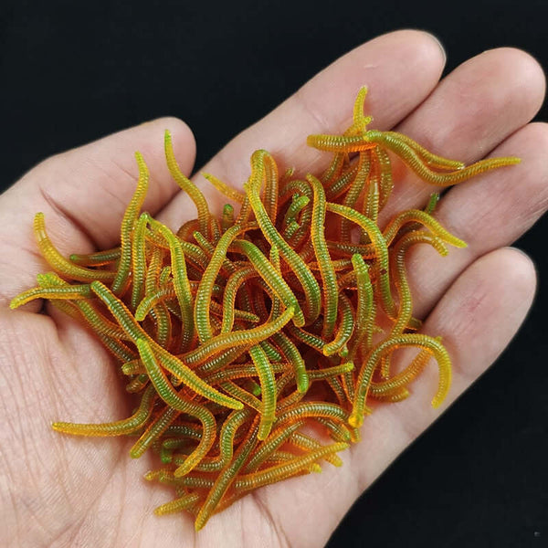 100 Piece Lifelike Worm Soft Lure Earthworm Silicone Artificial Fishing Bait