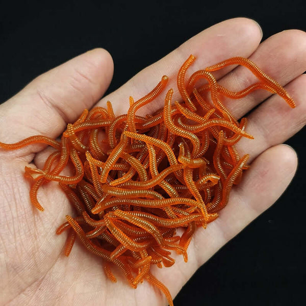 100 Piece Lifelike Worm Soft Lure Earthworm Silicone Artificial Fishing Bait