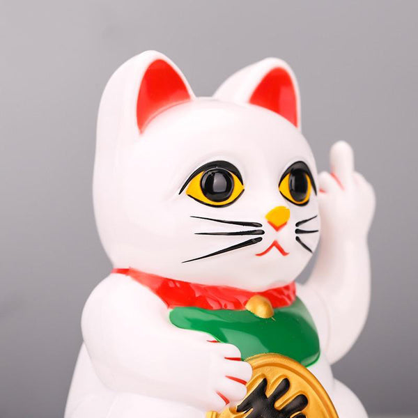 Lucky Cat with Attitude Fortune Figurine Home Decoration