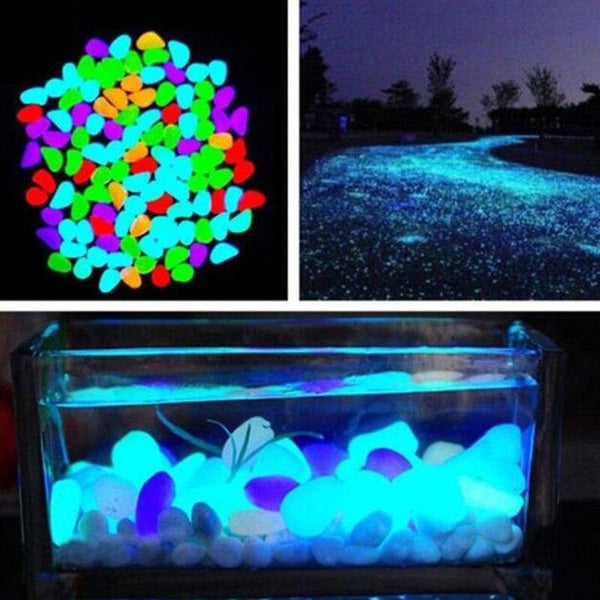 Glow In The Dark Luminous Pebble Stones Fish Tank Aquarium Decoration