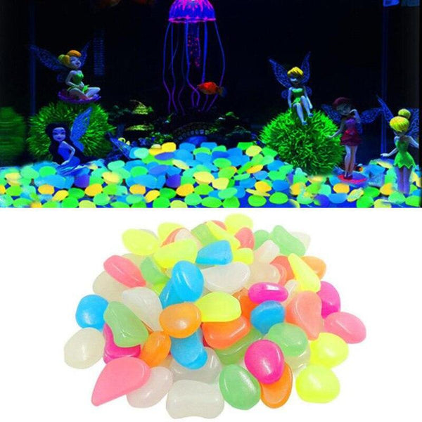 Glow In The Dark Luminous Pebble Stones Fish Tank Aquarium Decoration