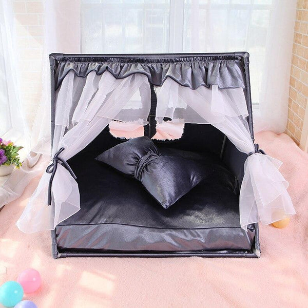 Pet Luxury Tent with Mat Cushion Cat, Dog Bed Condo House Shelter