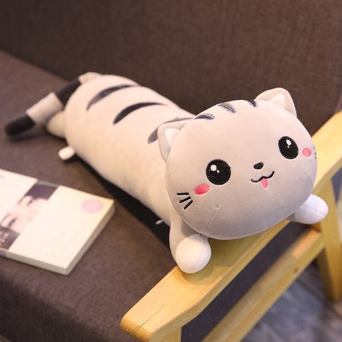 Lying Cat Long Plush Pillow Stuffed Animal 50-130cm