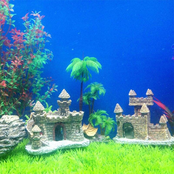 Resin Mini Castle Aquarium Landscape Ornament Fish Tank Decoration Statue