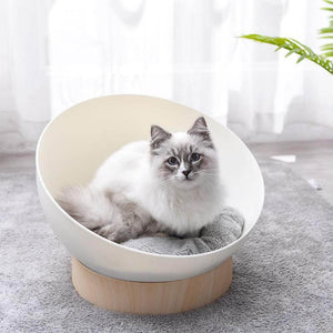 Cat Bed with Washable Velvet Cushion Enclosed Premium Pet Bed Modern, Decorative Design