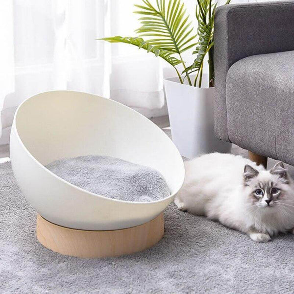 Cat Bed with Washable Velvet Cushion Enclosed Premium Pet Bed Modern, Decorative Design