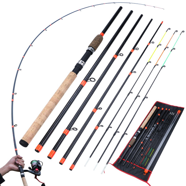 Modular Feeder Fishing Rod Lengthened Handle 6 Sections Carbon Rod