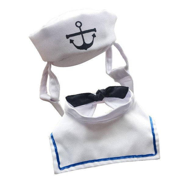 Navy Sailor Costume Hat and Tie for Cats and Small Dogs