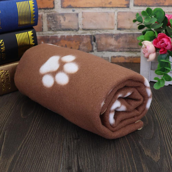 Paw Print Soft & Warm Pet Blankets - Brown Color