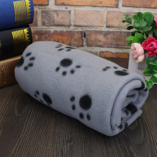 Paw Print Soft & Warm Pet Blankets - Gray Color