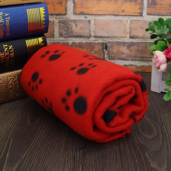 Paw Print Soft & Warm Pet Blankets - Red Color