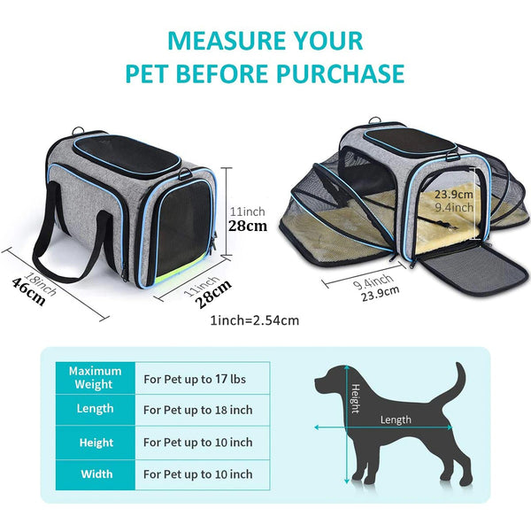 Pet Travel Bag Dimensions