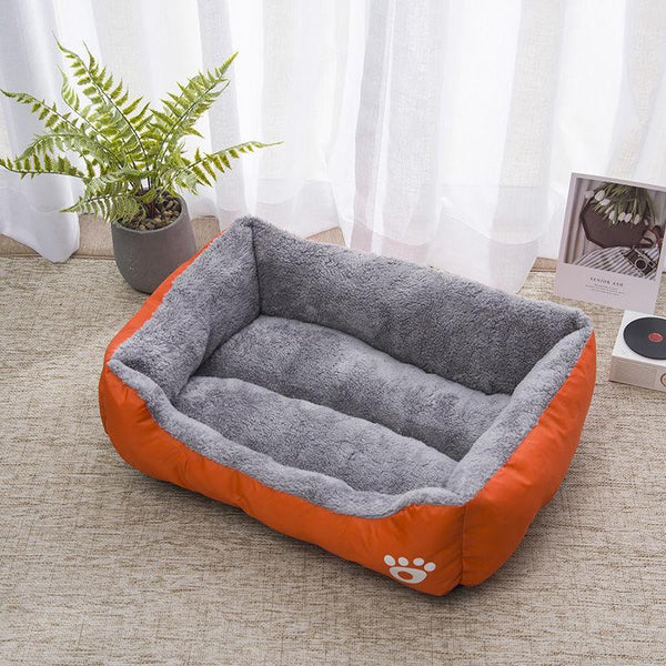Pet Bed Five-Color Cat, Dog Sofa Soft Mattress Cushion - Orange Color
