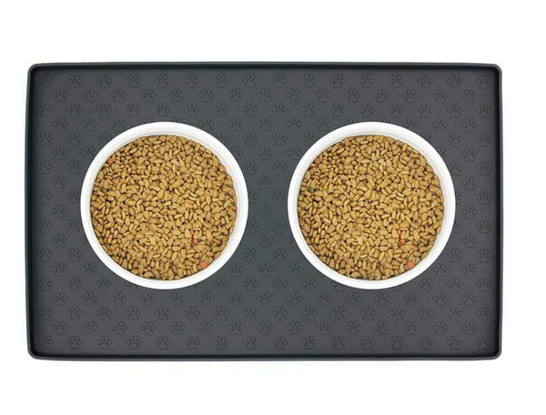 Pet Waterproof Paw Print Placemat Silicone Food Bowl Tray Mat For Dogs Cats