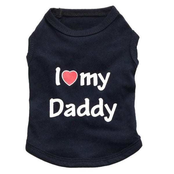Pets Printed Summer T-shirt - Black Love Daddy
