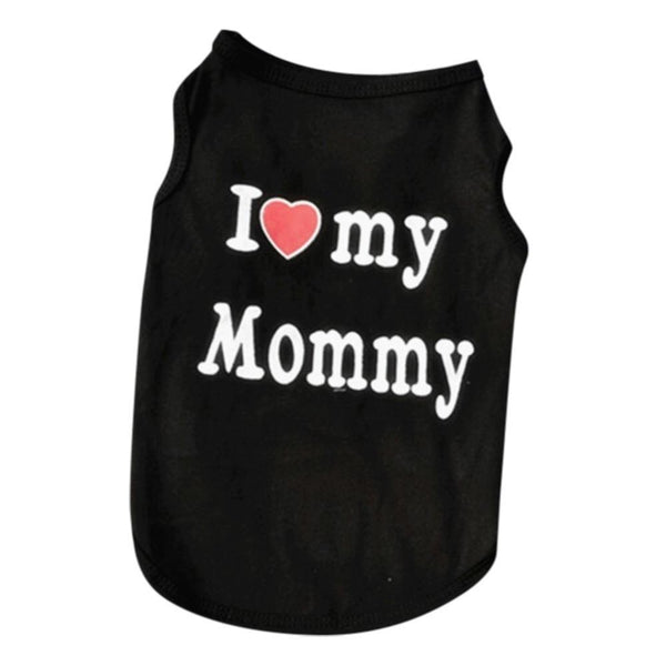 Pets Printed Summer T-shirt - Black Love Mommy