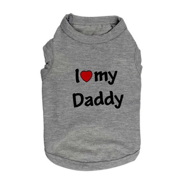 Pets Printed Summer T-shirt - Gray Love Daddy