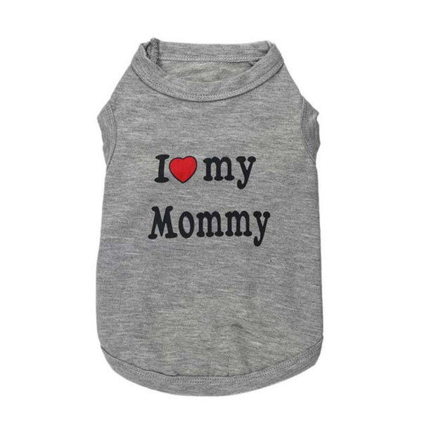 Pets Printed Summer T-shirt - Gray Love Mommy