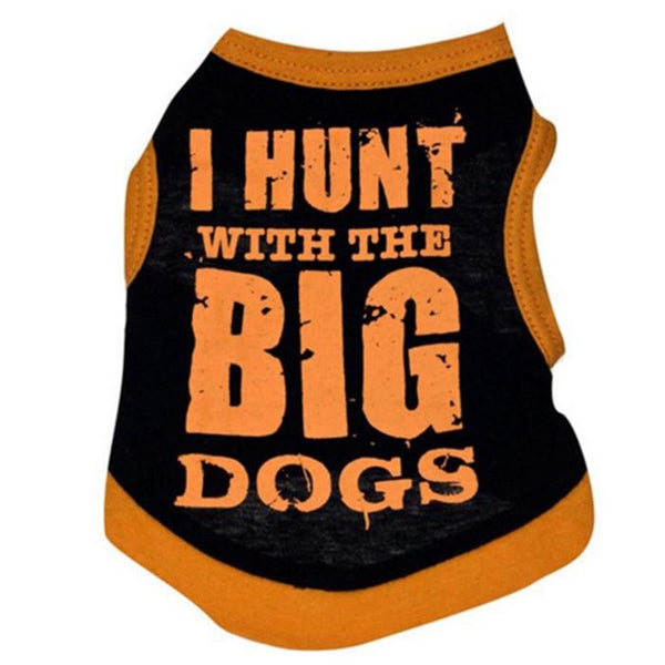 Pets Printed Summer T-shirt - Black Orange Hunt