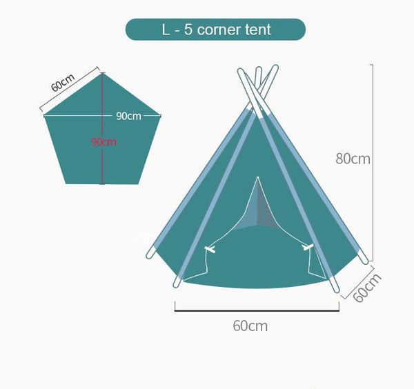Portable Linen Pet Tent House Indoor Outdoor Bed with Mat