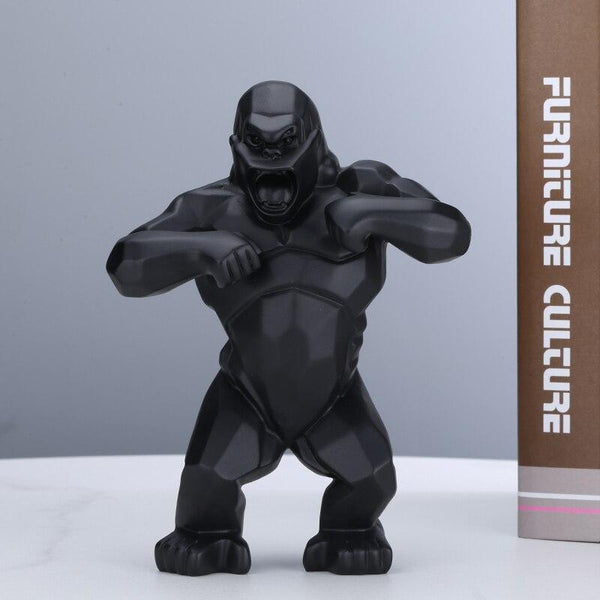 Pounding Gorilla Figurine - Black Color