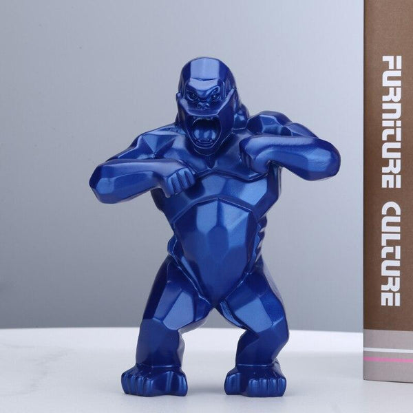 Pounding Gorilla Figurine - Blue Color