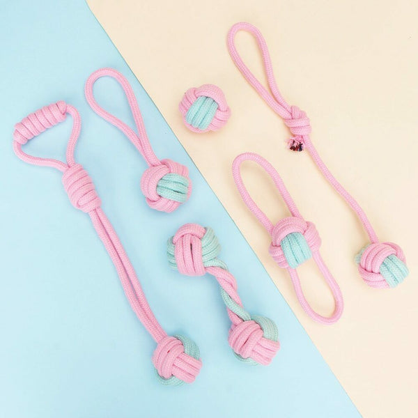 Fabric Knotted Rope Chewing Toy Set for Dogs