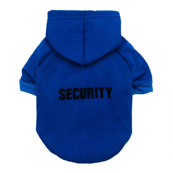 Security Design Pet Clothing Costume Hoodies for Cats Dogs - Blue Color