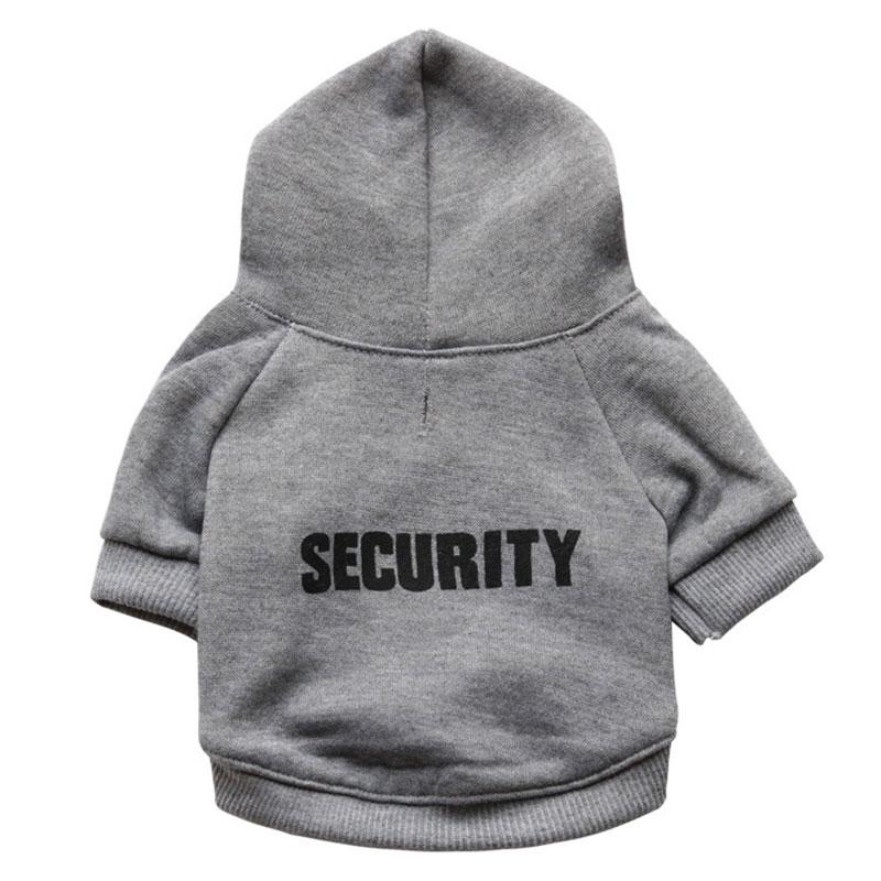 Security Design Pet Clothing Costume Hoodies for Cats Dogs - Gray Color