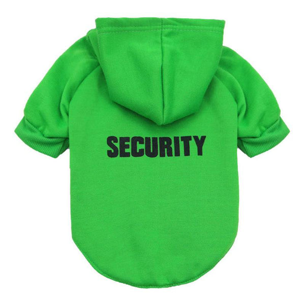 Security Design Pet Clothing Costume Hoodies for Cats Dogs - Green Color