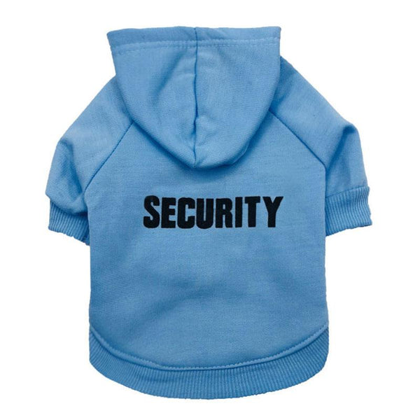 Security Design Pet Clothing Costume Hoodies for Cats Dogs - Light Blue Color