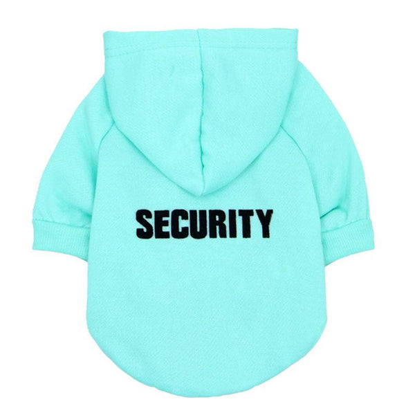 Security Design Pet Clothing Costume Hoodies for Cats Dogs - Mint Blue Color