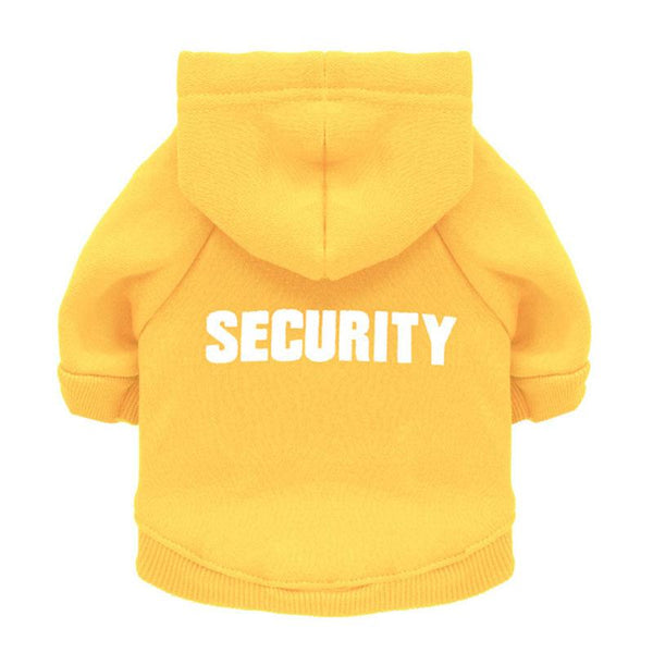 Security Design Pet Clothing Costume Hoodies for Cats Dogs - Yellow Color