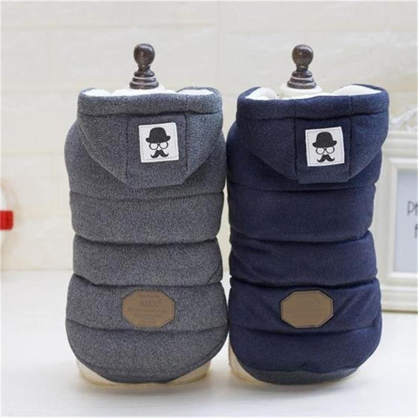 Gentlemans Segmented Winter Jacket, Hoodie Coat for Dogs