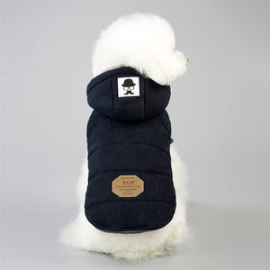 Gentlemans Segmented Winter Jacket, Hoodie Coat for Dogs