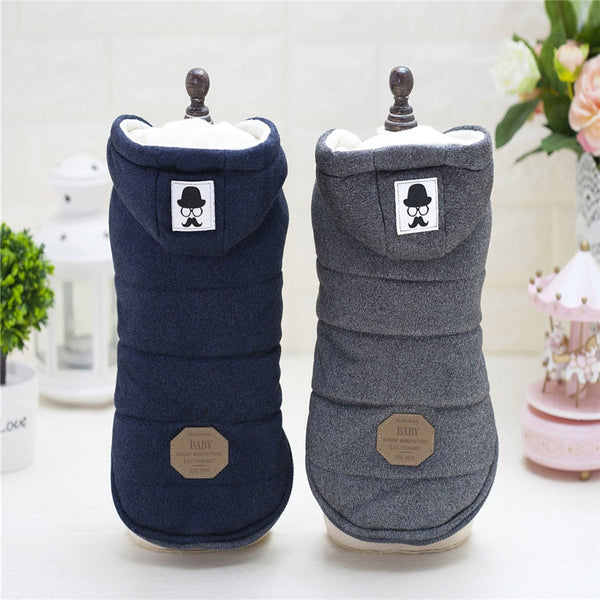 Gentlemans Segmented Winter Jacket, Hoodie Coat for Dogs