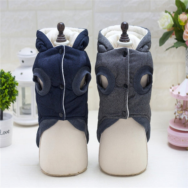 Gentlemans Segmented Winter Jacket, Hoodie Coat for Dogs