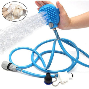 Pet Shower Sprayer Brush, Scrubber, Massager Showering Head, Hose, Connectors Set